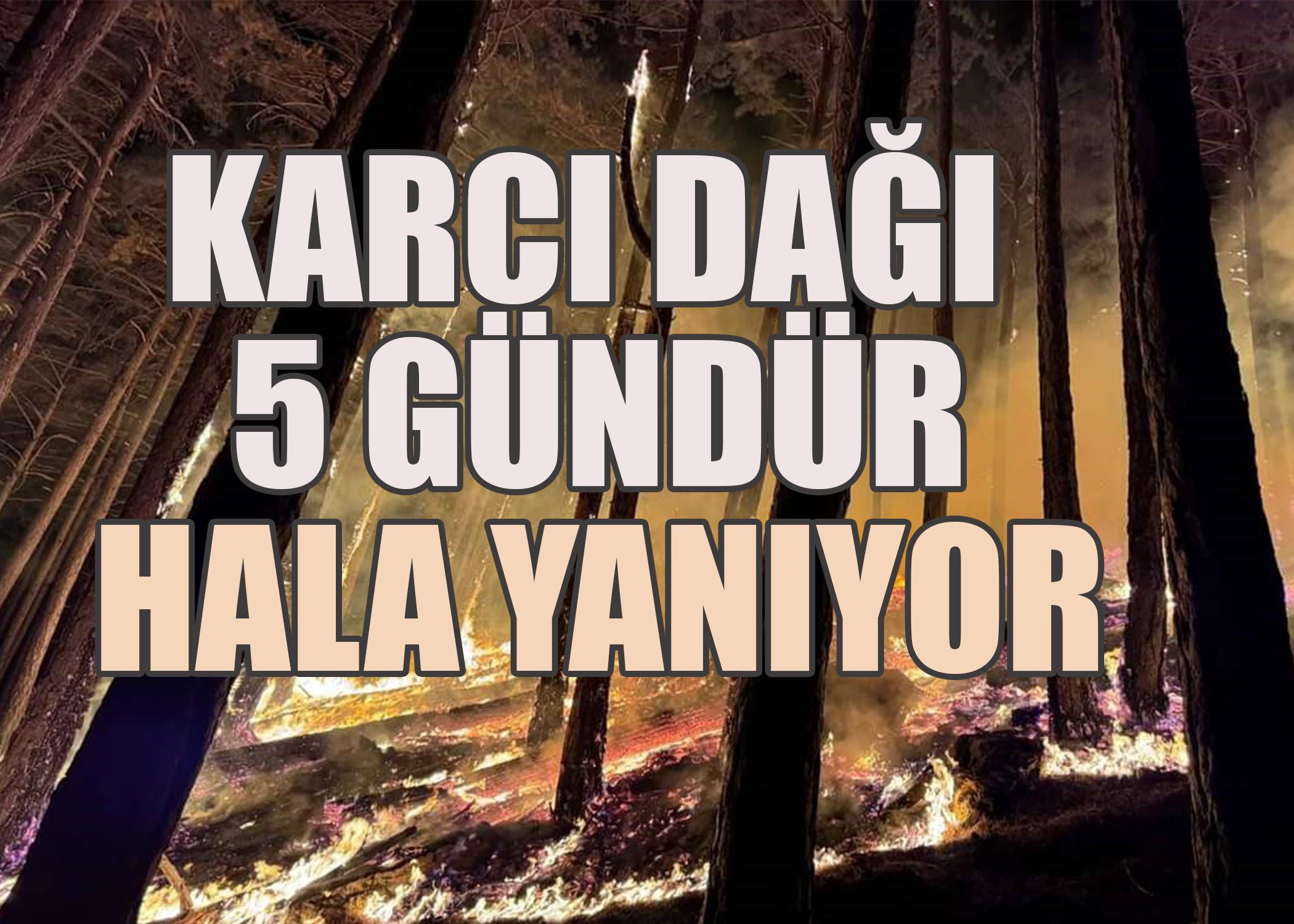 Karcı Dağı beş gündür hala yanıyor